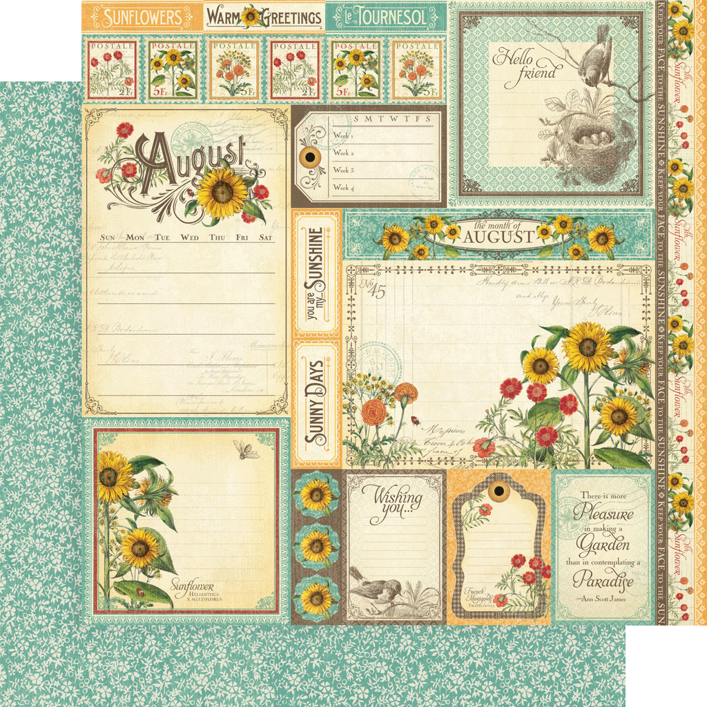 Graphic 45 Paper Pad Flower market - 8x8  – happyvintagecrafter